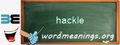 WordMeaning blackboard for hackle